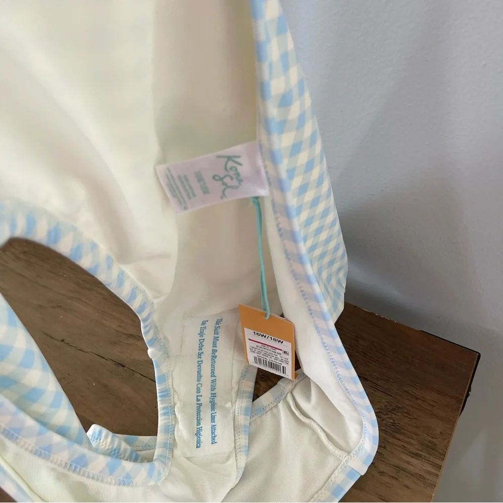 NWT Bikini Bottom plaid blue size 16W/18W